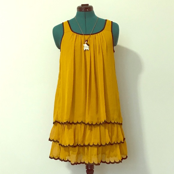 Flapper Style Gold H&M Dress w/ Black Trim Size: 4 - Picture 9 of 9